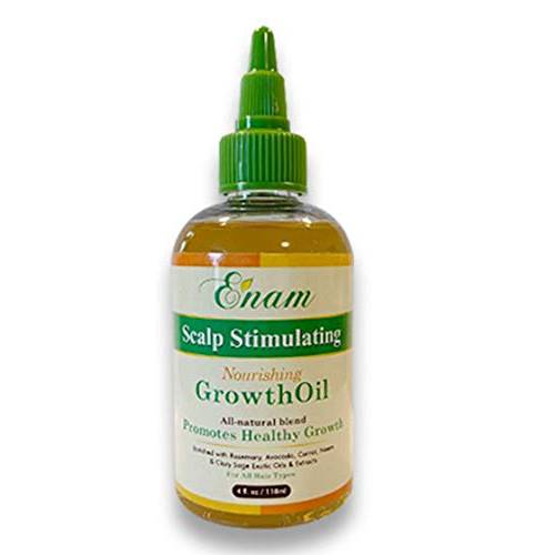 Enam Scalp Stimulating & Nourishing Hair Oil | 100% Natural Growth Treatment | Nourishes Dry Damaged Hair and Scalp | Hair & Scalp Elixir | Organic Oils Blend | Infused with Rosemary, Avocado, Carrot, Neem & Clary Sage Exotic Oils