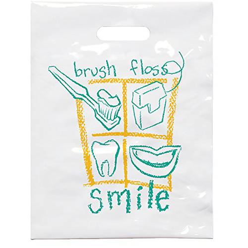 Practicon 1109612 Brush Floss B Patient Care Bags, 7-3/4 x 9 (Pack of 100)