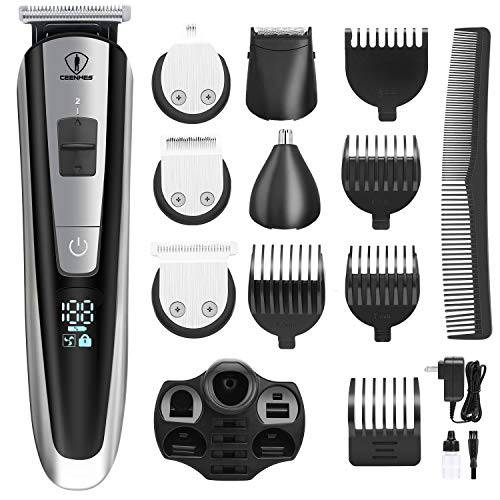 Ceenwes Men’s Grooming Kit Professional Beard Trimmer Hair Clippers Hair Trimmer Hair Design Trimmer Mustache Trimmer Body Groomer/Nose Ear Trimmer for Facial Body Hairs