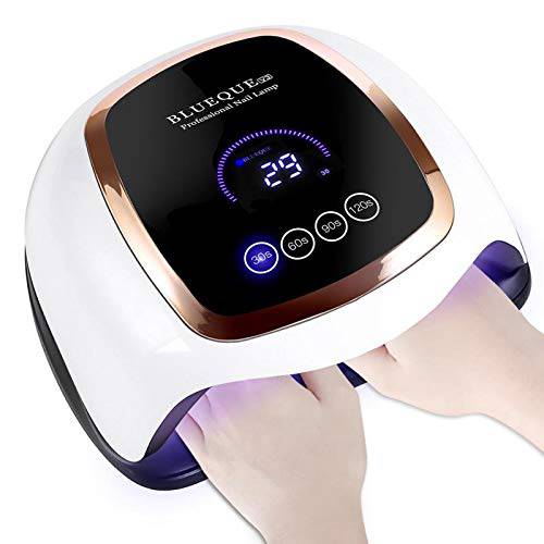 168W UV LED Nail Lamp, Faster Nail Dryer for Gel Polish with 4 Timer Setting Professional Gel Lamp Portable Handle Curing Lamp for Fingernail and Toenail Auto Sensor Nail Machine