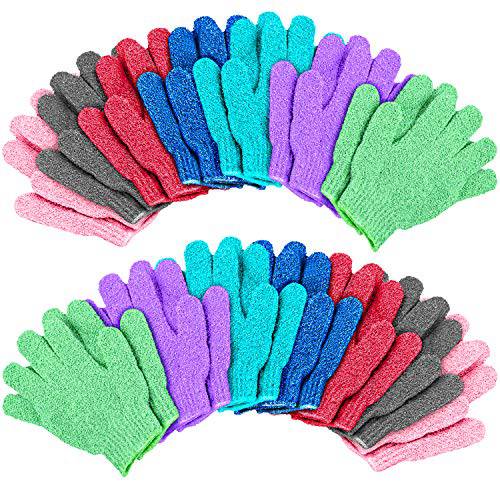 Duufin 14 Pairs Exfoliating Gloves Body Scrubber Bath Gloves Body Scrubbing Glove for Shower, Spa, Massage and Dead Skin Cell Remover