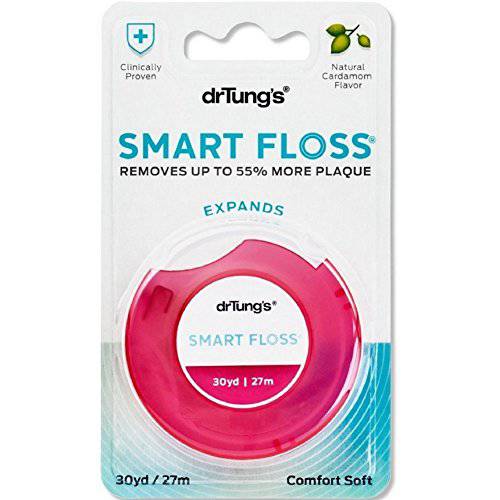 Dr. Tung’s Smart Floss, 30 yds, Natural Cardamom Flavor 1 ea Colors May Vary (Pack of 9)