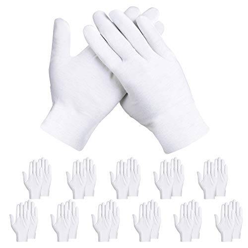 Rovtop White Gloves,12 Pairs Gloves for Dry Hands Eczema Hand Moisturizing, Sleeping Hand Mask Lotion Gloves