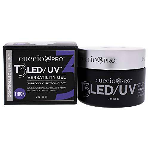 Cuccio Pro T3 LED/UV Cool Cure Versatility Gel - Controlled Levelling - Incredibly Flexible - Strong Adhesion - Thick Viscosity - Fast Application - Quick Cure - Opaque Welsh Rose - 2 Oz Nail Gel