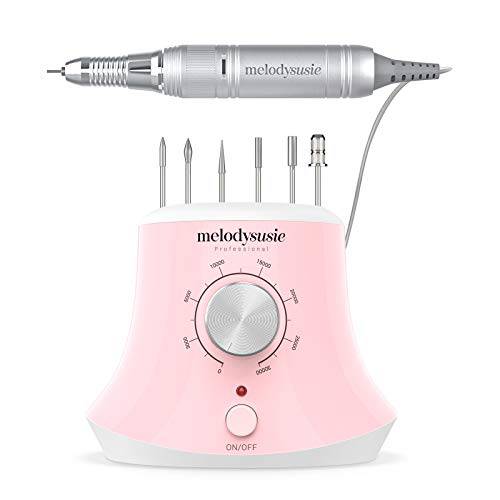 MelodySusie 30000 RPM Professional Nail Drill-Scarlet, High Speed, Low Heat, Low Noise, Low Vibration, Portable Electric Efile Drill for Shaping, Buffing, Removing Acrylic Nails, Gel Nails, Pink