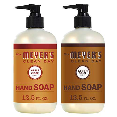 Mrs Meyers Clean Day Hand Soap- Apple Cider Bundle With Acorn Spice 12.5 Fl Oz ( 2 Bottles )
