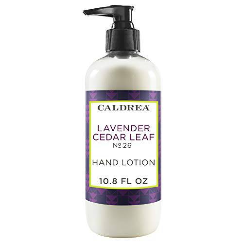 Caldrea Hand Lotion, For Dry Hands, Made with Shea Butter, Aloe Vera, and Glycerin and Other Thoughtfully Chosen Ingredients, Lavender Cedar Leaf Scent, 10.8 oz