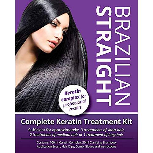 Searching Plants Brazilian Straight, Keratin Home Use Treatment Kit, Quality Hair Straightening/Blow Dry/Blowout Smoothing Treatment ,100ml / 3.52fl