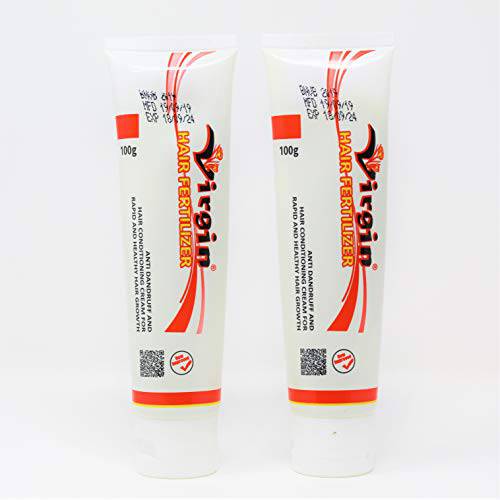 [New Improved Upgrade Version] Virgin Hair Fertilizer PLASTIC TUBE Type 100g, no more leaking (2-Pack)