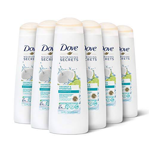 Dove Nourishing Secrets Hydrating Shampoo for Daily Use Coconut and Hydration Dry Hair Shampoo With Refreshing Lime Scent 12 oz, 6 Count