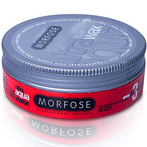 Morfose Professional Ultra Aqua Hair Wax with Extra Strong Hold, All Day Long, Hair Wax for Women and Men, Edge Wax, Gel Wax, Manage Flyaways, and Curls, Barra de Cera para el Cabello, 5.92 fl. oz.