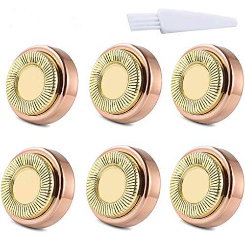 Facial Hair Remover Replacement Heads for Finishing Touch Flawless Women’s Hair Removal Tool, 18K Rose gold, As Seen On TV, (6Pcs)