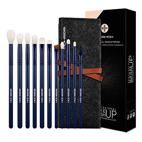 Makeup Eye Brush Set - Eyeshadow Eyeliner Blending Crease Kit - 11 Essential Makeup Brushes - Pencil, Shader, Tapered, Definer Professional Eyebrow Lip Make Up Tools (11pcs Set TOURMALINE BLUE)