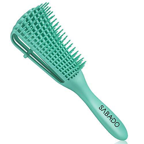Detangling Brush for Black Natural Hair - Detangler Brush for Curly Hair, Afro Textured 3a to 4c Kinky Wavy for Wet/Dry/Long Thick Curly Hair (Green)