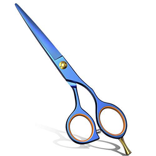 ULG Hair Cutting Scissors, Japanese Stainless Steel Hair Shears, 6.2 inches Professional Barber Scissors Hairdressing Regular Hair Scissor, Salon Razor Edge Haircut Scissors, Blue