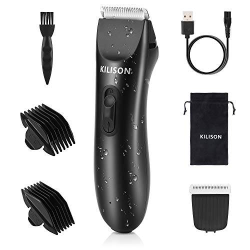 Kilison Body Trimmer for Men, Groin Hair Trimmer Mens Body Groomer, Rechargeable Cordless Waterproof Clippers Male Hygiene Razor with 2 Guide Combs 2 Blades Brand: Kilison