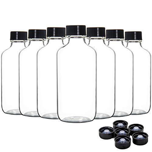 Youngever 16 Pack Empty Glass Bottles with Lids, Refillable Container for Essential Oils, Vanilla Extract and More (4 Ounce)