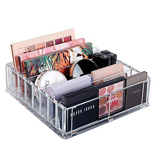 Acrylic Makeup Palette Organizer 8 Spaces Makeup Holder Organizer For Vanity Clear Cosmetics Makeup Organizer for Drawers