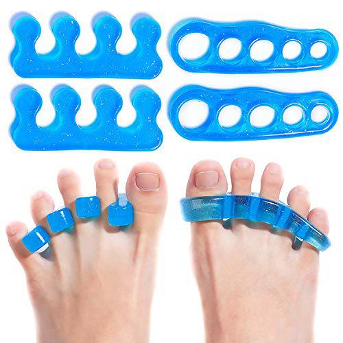 4 PCS Gel Toe Separator, Straighteners and Spacers for Relaxing Toes, BRelief, Hammer Toe,Yoga Toes,Hallux Correctors and More for Men and Women (US 9 and Below Shoes)1