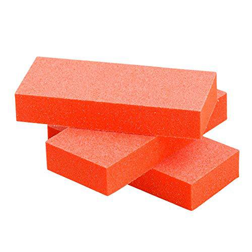 PrettyClaw | 20pc Nail Buffer Blocks Medium Size Buffer Buffing Block Sanding Nail File 2 Sided Orange/Black (Includes Free 80/80 Mini Zebra Nail File)