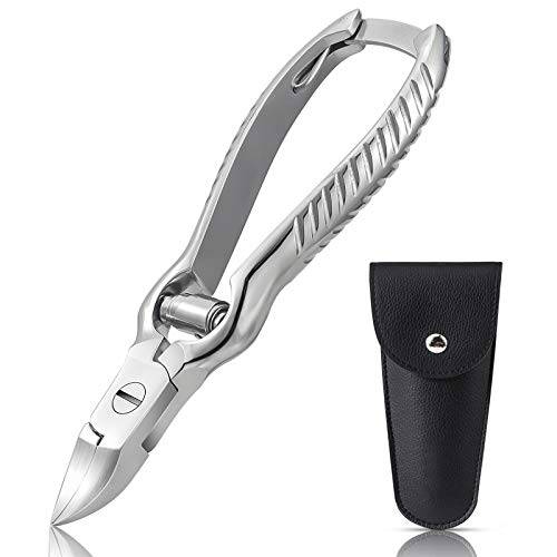BEZOX Heavy Duty Podiatrist Toenail Clippers for Thick and Ingrown Nails, Stainless Steel Toe Nail Cutter - W/ Leather Case Packaging
