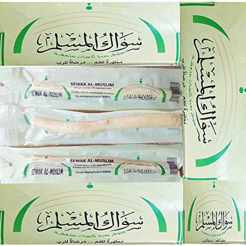 bonballoon Sewak Siwak Meswak Miswak Sticks Stick Al Muslim Natural Herbal Toothbrush Vacuum Sealed Arak Peelu Natural Flavored Brush Tooth Toothbrush 100% Organic ( Three ( 3 ) Toothstick )
