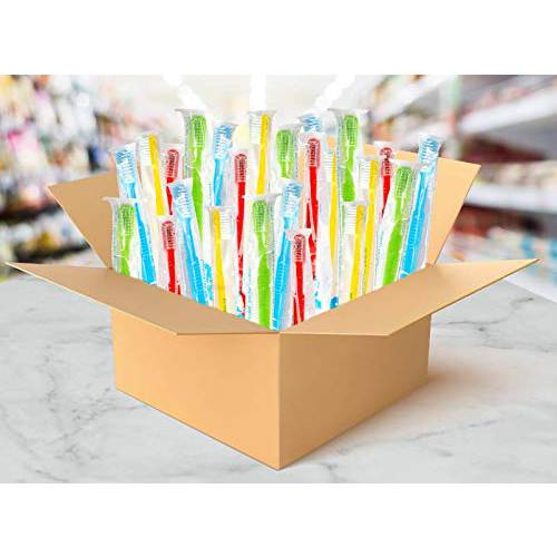 Bottles N Bags Pre-Pasted Disposable Toothbrushes ( 288 Pack ) Adult Mint Flavor Individually Wrapped - No Water Needed,