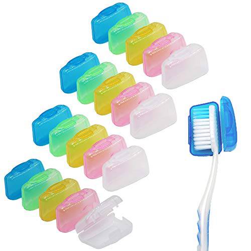 V-TOP 20 Pack Travel Toothbrush Head Covers, Portable Toothbrush Pod Caps Case Protector for Home and Outdoor