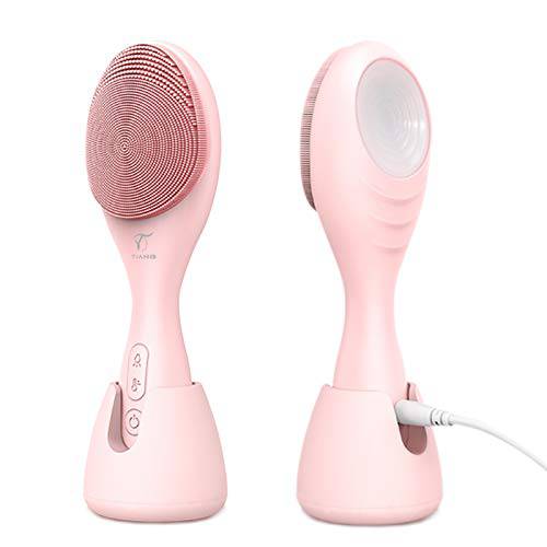 Sonic Face Brush, Sonic Facial Cleansing Brush, Silicone Face Exfoliator Brush Cleanser with Heated Massage and Light Design for Gentle Exfoliating|Massaging|Skin Clean