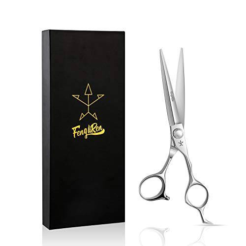 Fengliren High-end Professional Extremely Very Sharp Barber Hair Cutting Scissors Hairdresser Shears For Hair 6.5 Inch Haircut Scissor Made Of Stainless Steel Alloy For Hairdressing Salon and Home Use