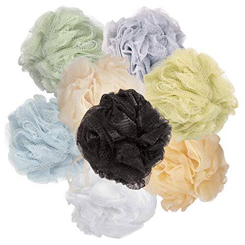 Loofah Mesh Bath Shower Sponges I (8-Pack) Multi-Color Bath Sponges for Shower I Best Shower Scrubber for Body I Luffa Puff Exfoliating Bath Sponges for Men and Women I Body Wash Shower Accessories