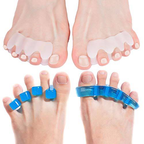 Anatomical Toe Separators and Blue Gel Toe Separators Bundle | Hammer Toe & BCorrector For Men & Women | Use for Pedicure, Yoga & Running