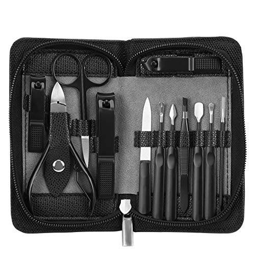 Corewill Nail Kit for Fingernail and Toenail, Manicure and Pedicure Set 12 in 1 (Black)