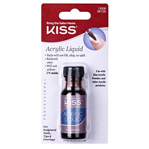 Kiss Acrylic Liquid For Nails and Tips 0.5 Ounce (14ml) BK126 (3 PACKS)