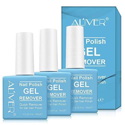 Gel Nail Polish Remover,(3pcs) Soak-Off Gel Polish Remover Professional Removes Gel Nail Polish In 2-5 Minutes Easily & Quickly Don’t Hurt Your Nails