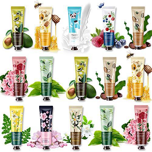 18 Pack Hand Cream for Dry Cracked Hands, Natural Plant Fragrance Hand Lotion Moisturizing Hand Care Cream Stocking Stuffers Gift Set Travel Size Hand Lotion With Natural Shea Butter And Aloe