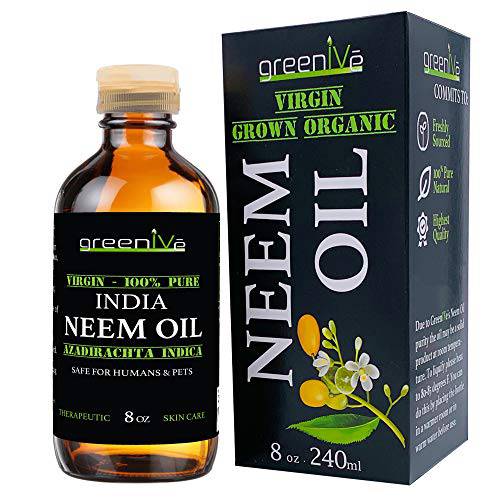 GreenIVe - Neem Oil - 100% Organically Grown Neem Oil - Cold Pressed Virgin Neem Oil - Exclusively on Amazon (8 Ounce)