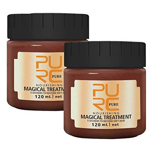 2pcs 120ML PURC Magical Treatment Hair Mask,Advanced Molecular Hair Roots Treatment Professtional Hair Conditioner 5 Seconds Repairs Damage Hair Root Hair Tonic Keratin Hair & Scalp Treatment