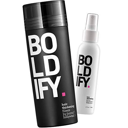 Hair Fibers (LIGHT BROWN) + Thickening Spray: Boldify Total Texture Bundle: Volume, Root Lift, Texture, Fibers 100% Undetectable & Natural, For Men & Women