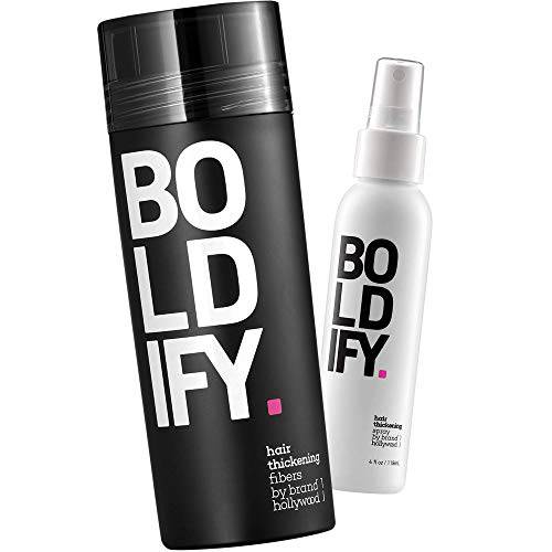 Hair Fibers (DARK BROWN) + Thickening Spray: Boldify Total Texture Bundle: Volume, Root Lift, Texture, Fibers 100% Undetectable & Natural, For Men & Women