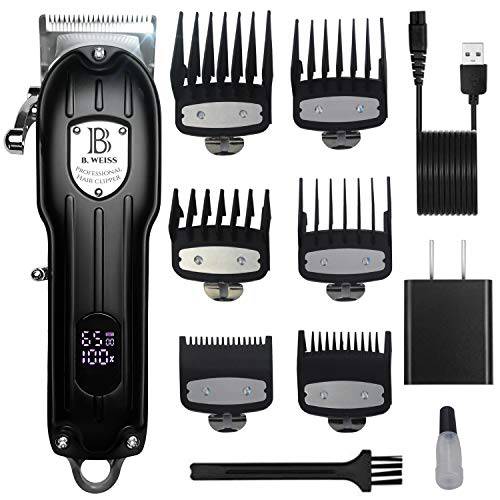 Professional Stainless Steel Hair Clippers for Home Use, Beginners Cordless Grooming Kit for Hair Cutting at Home, Beard, Body Hair ,Rechargeable with LED Display