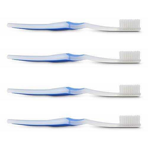 WELdental Welbrush Soft Flossing Toothbrushes (Blue, 4-Pack)