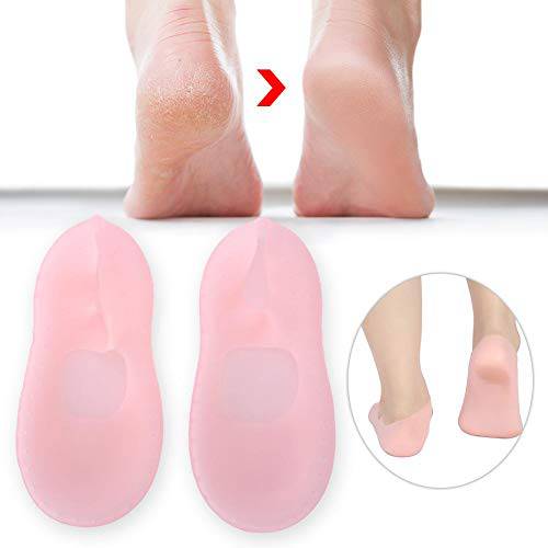 1 Pair Silicone Socks, Foot Anti-cracking Protector Foot Care Tool Prevention Socks Moisturizing Silicone Sock for Moisturizing Foot Heel and Prevent Dry Heel (02)