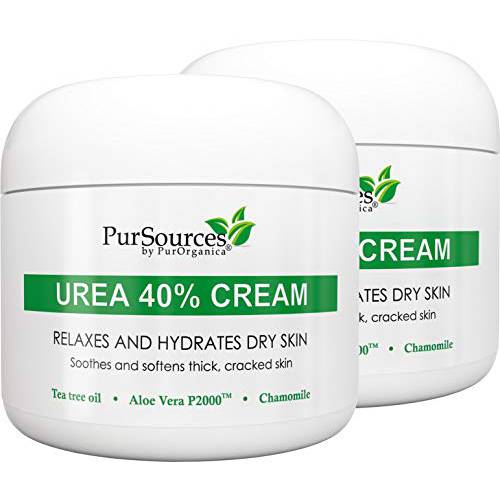 PurOrganica Urea 40% Foot Cream - Pack of 2 – Limited Edition - Best Callus Remover - Moisturizes and Rehydrates Feet, Knees & Elbows - For Thick, Cracked, Rough, Dead & Dry Skin