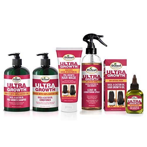 Difeel Ultra Growth Basil & Castor Oil Hair Growth Collection 5-PC Set