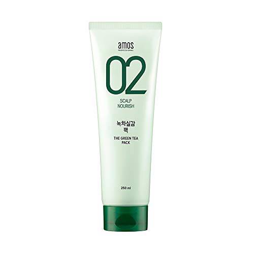 AMOS PROFESSIONAL The Green Tea Pack 8.45 oz (250ml) | Nourishing and Moisturizing Deep Conditioner for Hair Growth | Korean Hair Salon Brand