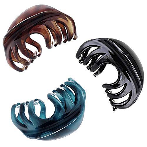 Large Hair Claw Clips For Thick Hair Non Slip Hair Clips for Women, 4 Inch Strong Hold Hair Clamps Hair Grip Octopus Clips for Thick Long Hair (3 Pack)