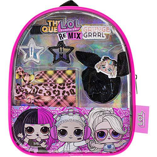 L.O.L Surprise Townley Girl Remix Miniature Bag with Hair Accessories Set, 10CT backpack, Ages 5+ With 10 Pieces Including Hair Ties, Scrunchie, Hair Clips & More, for Parties, Sleepovers & Makeovers