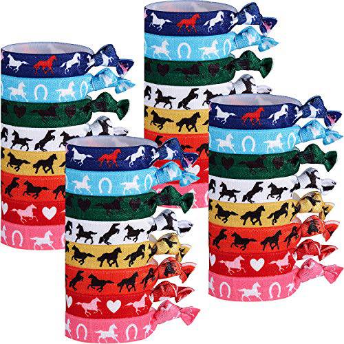 32 Pieces Ribbon Hair Ties Multi Colored Hair Accessories Non Crease Ponytail Holders Sports Elastic Ribbon Tie Gifts Mexican Festival Hair Accessories for Girls Women