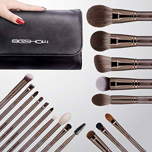Professional Makeup Brush Set,Eigshow Makeup Brushes Perfect for Foundation Face Powder Blending Blush Bronzer Eyeliner Eye Shadow Brows with Case(PRO 18pcs Coffee)